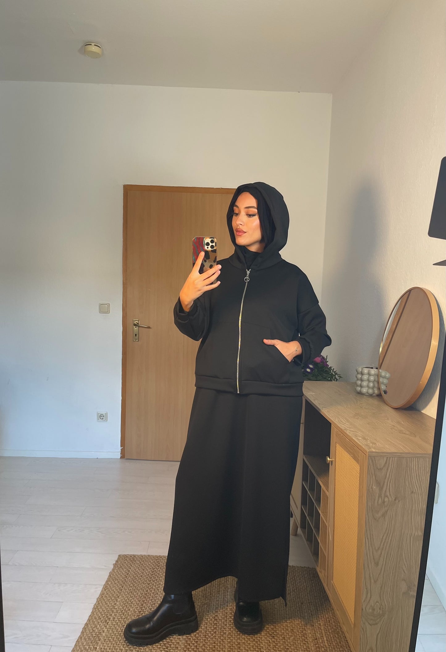 Hoodie Zweiteiler in braun