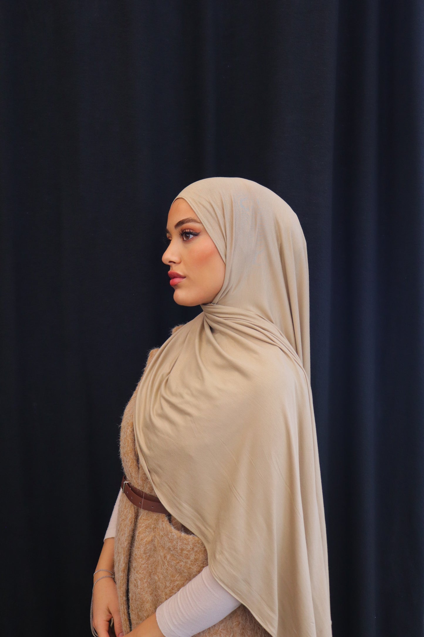 Premium Jersey in dunkelbeige