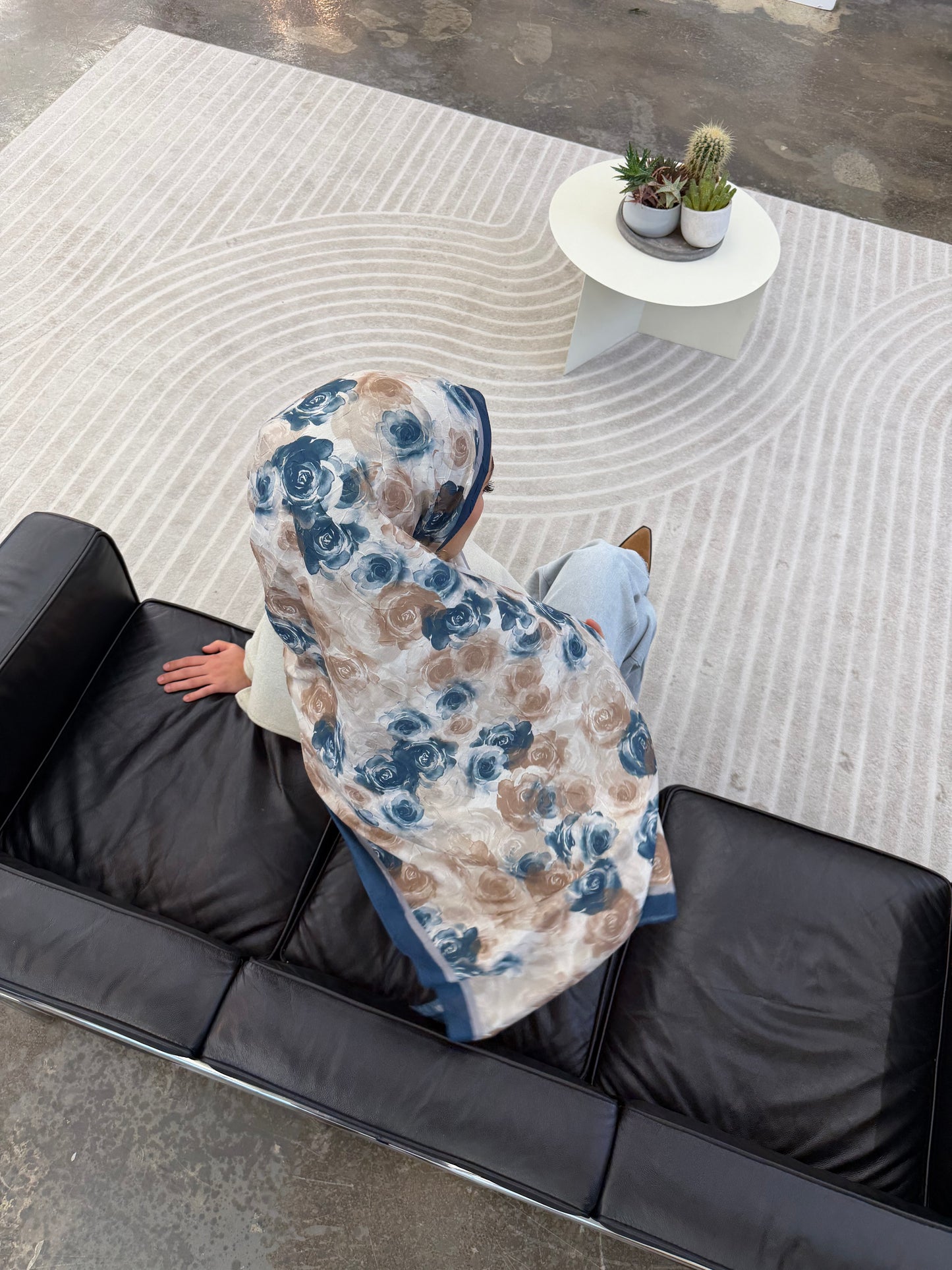 Flower Hijab in blau