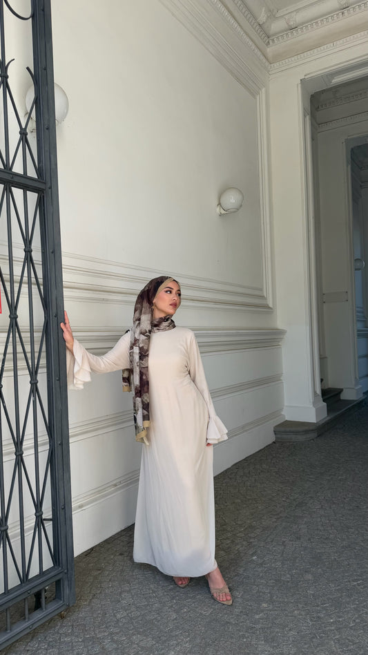 Velour Maxikleid in beige