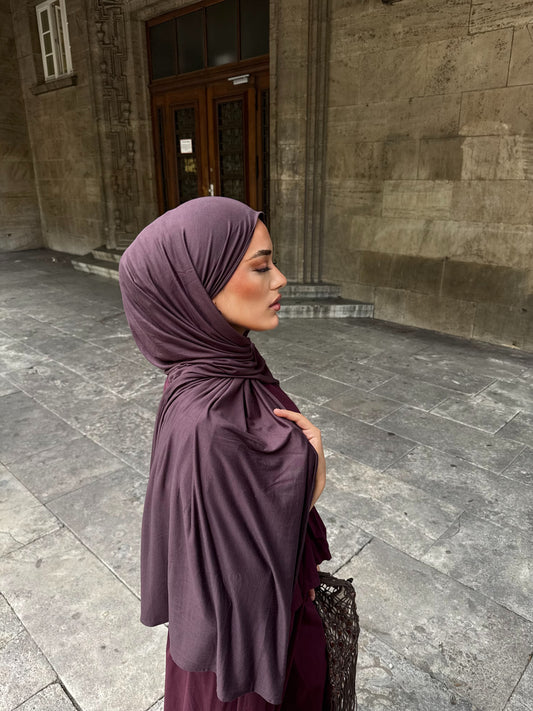 Premium jersey in aubergine