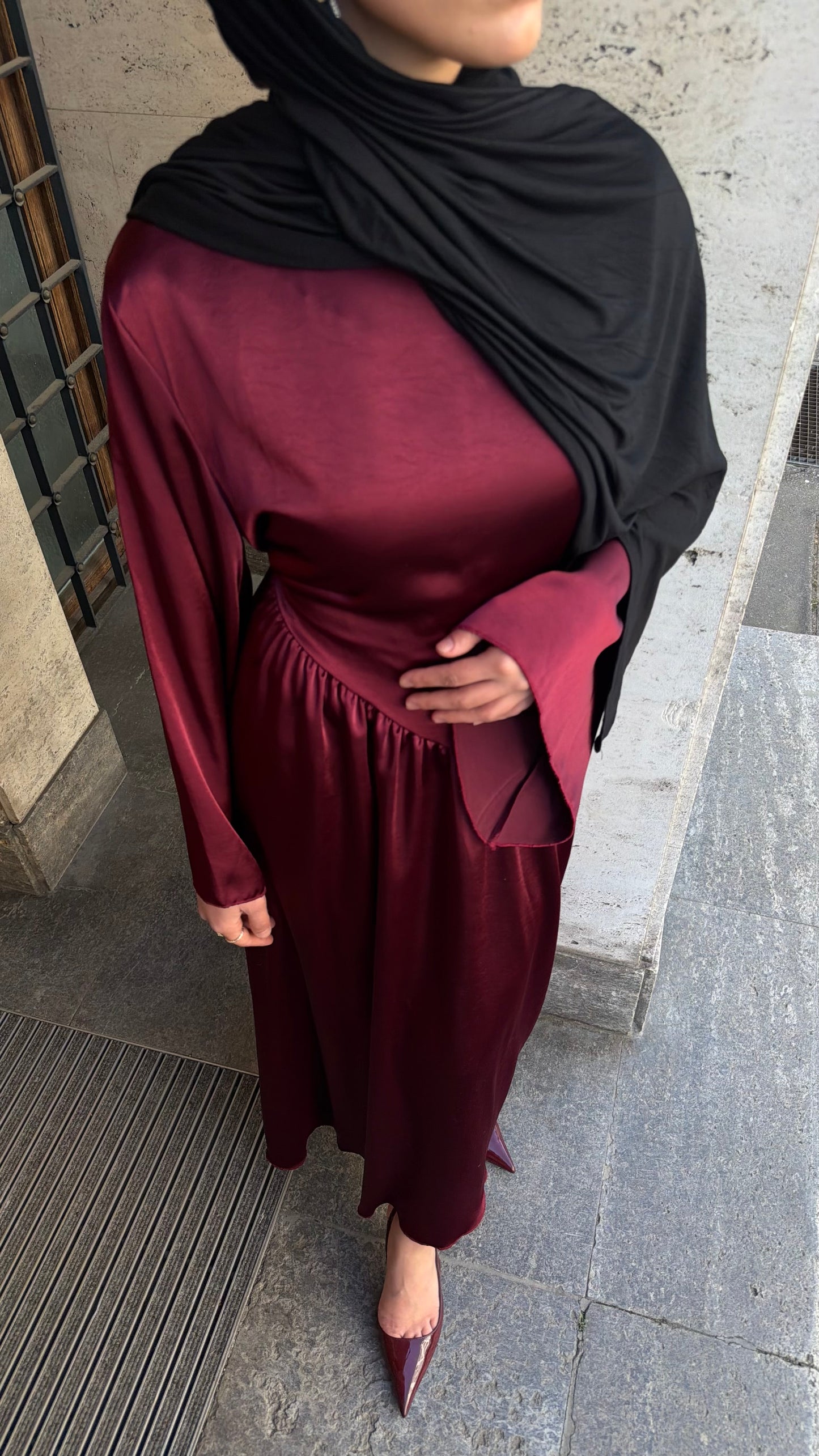 Elara Maxikleid in bordeaux