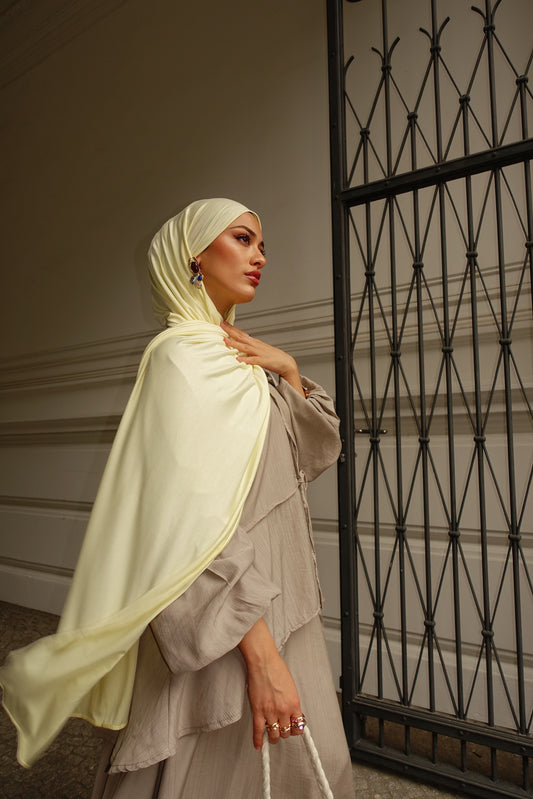 Premium jersey in buttergelb