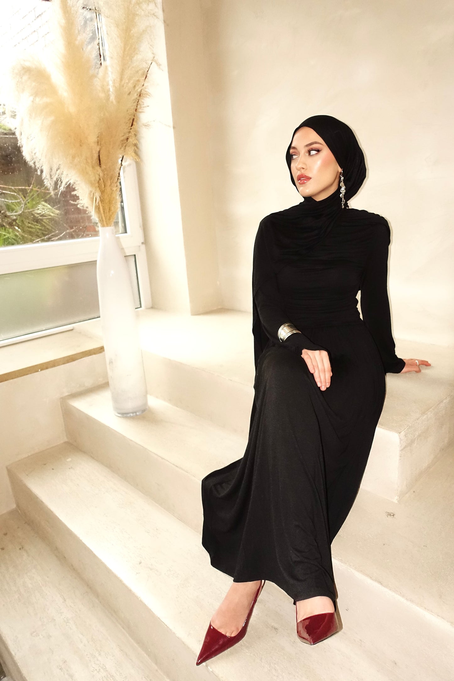 Sahar Maxikleid in schwarz