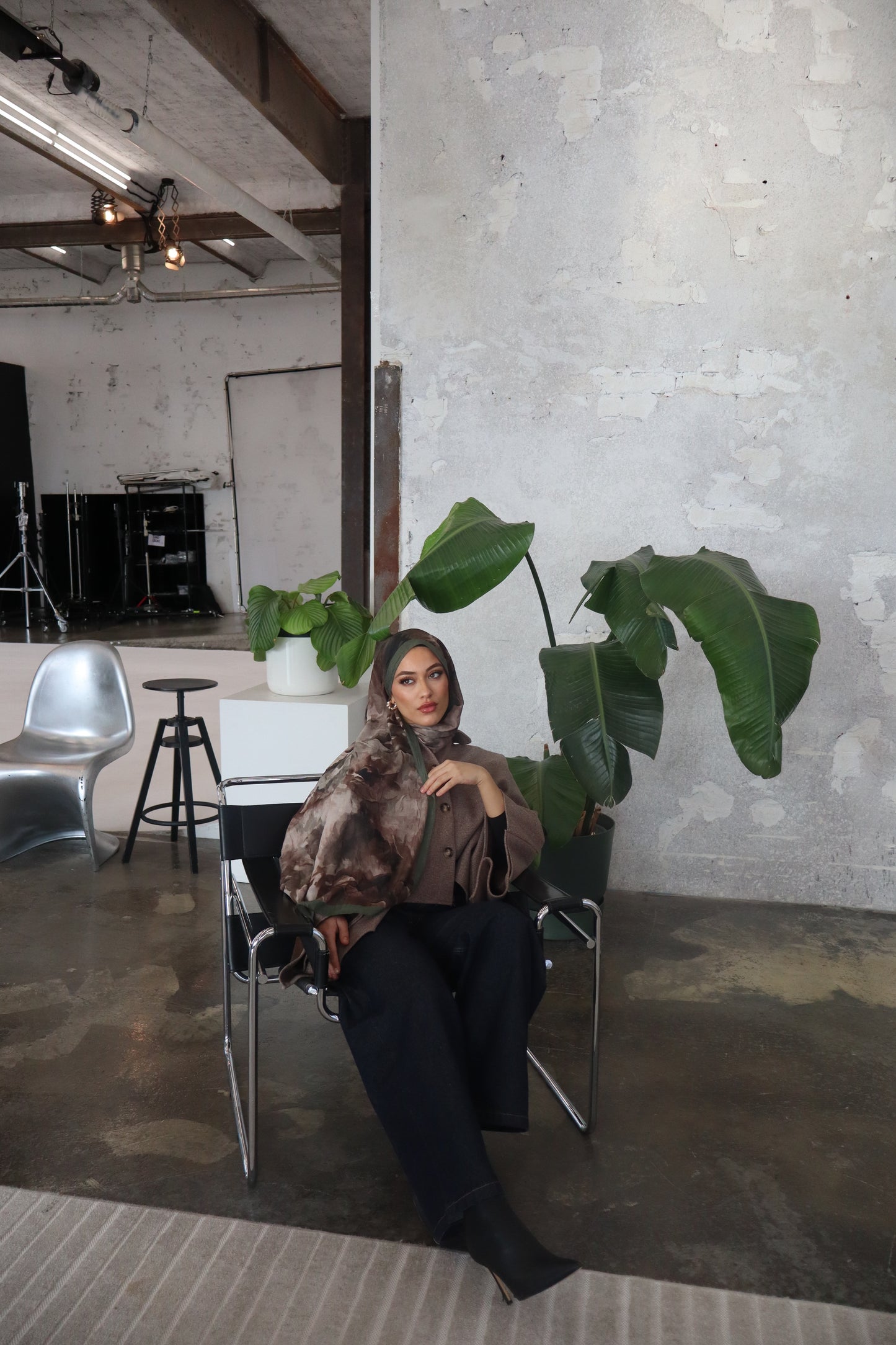 Sahra Hijab in braun-grün