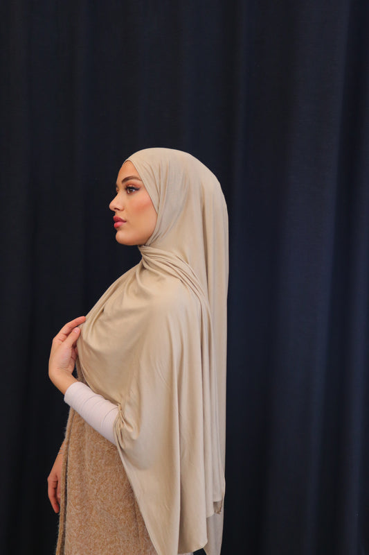 Premium Jersey in dunkelbeige