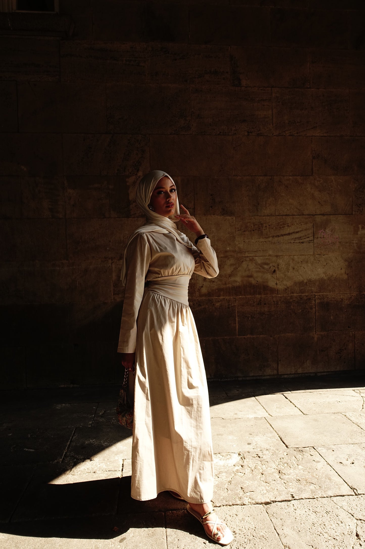 Aura Maxikleid in beige