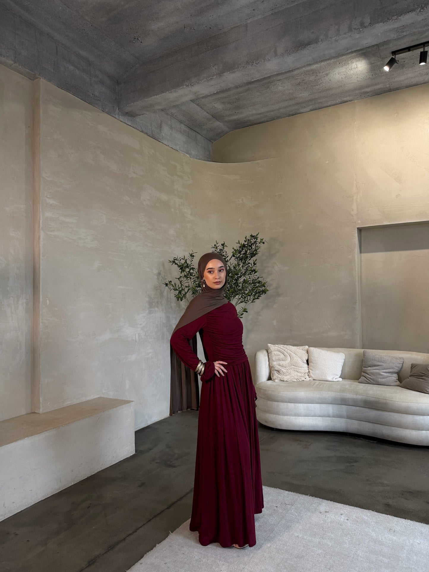 Sahar Maxikleid in bordeaux