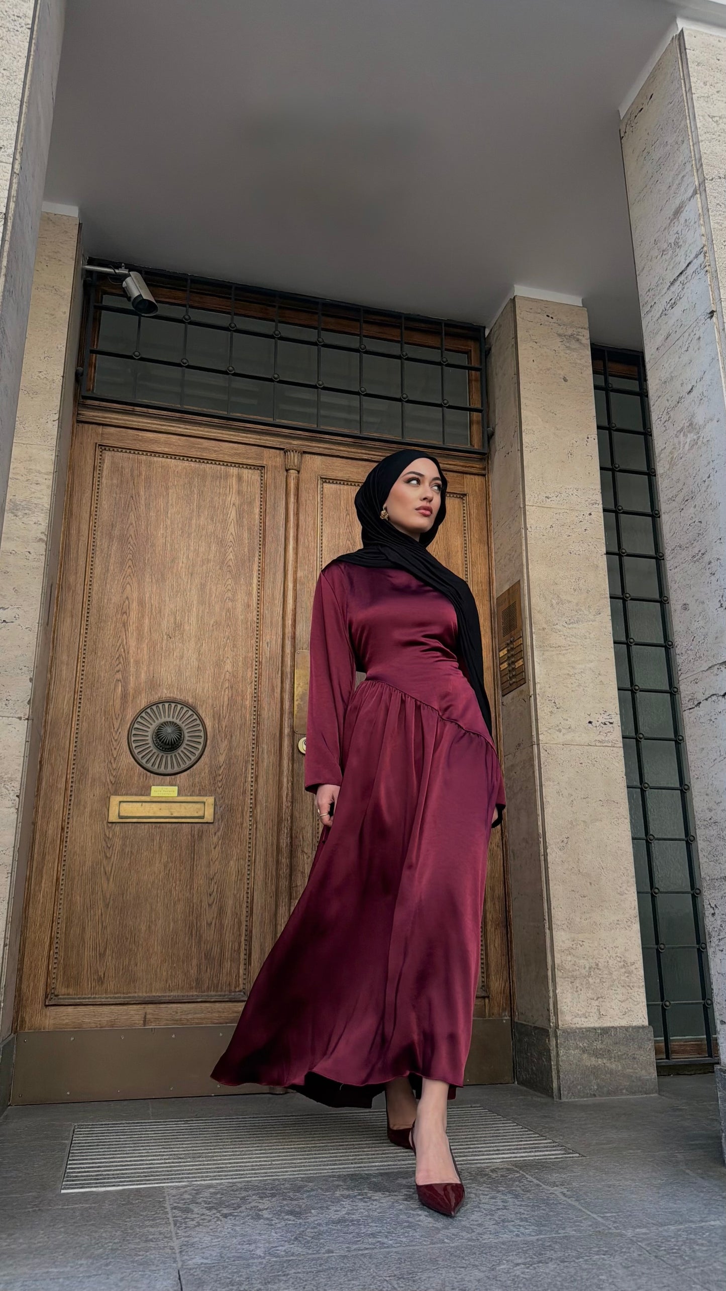 Elara Maxikleid in bordeaux
