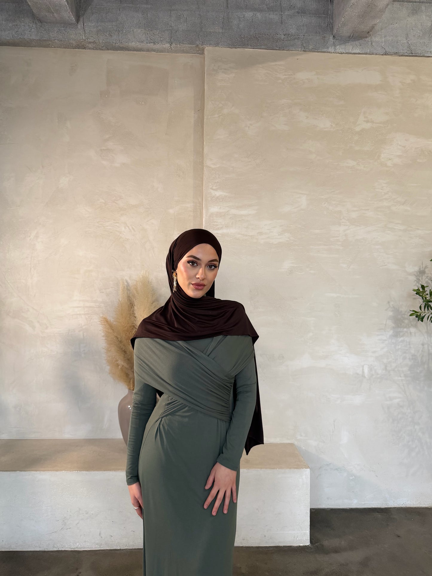 Zaya Maxikleid in olive