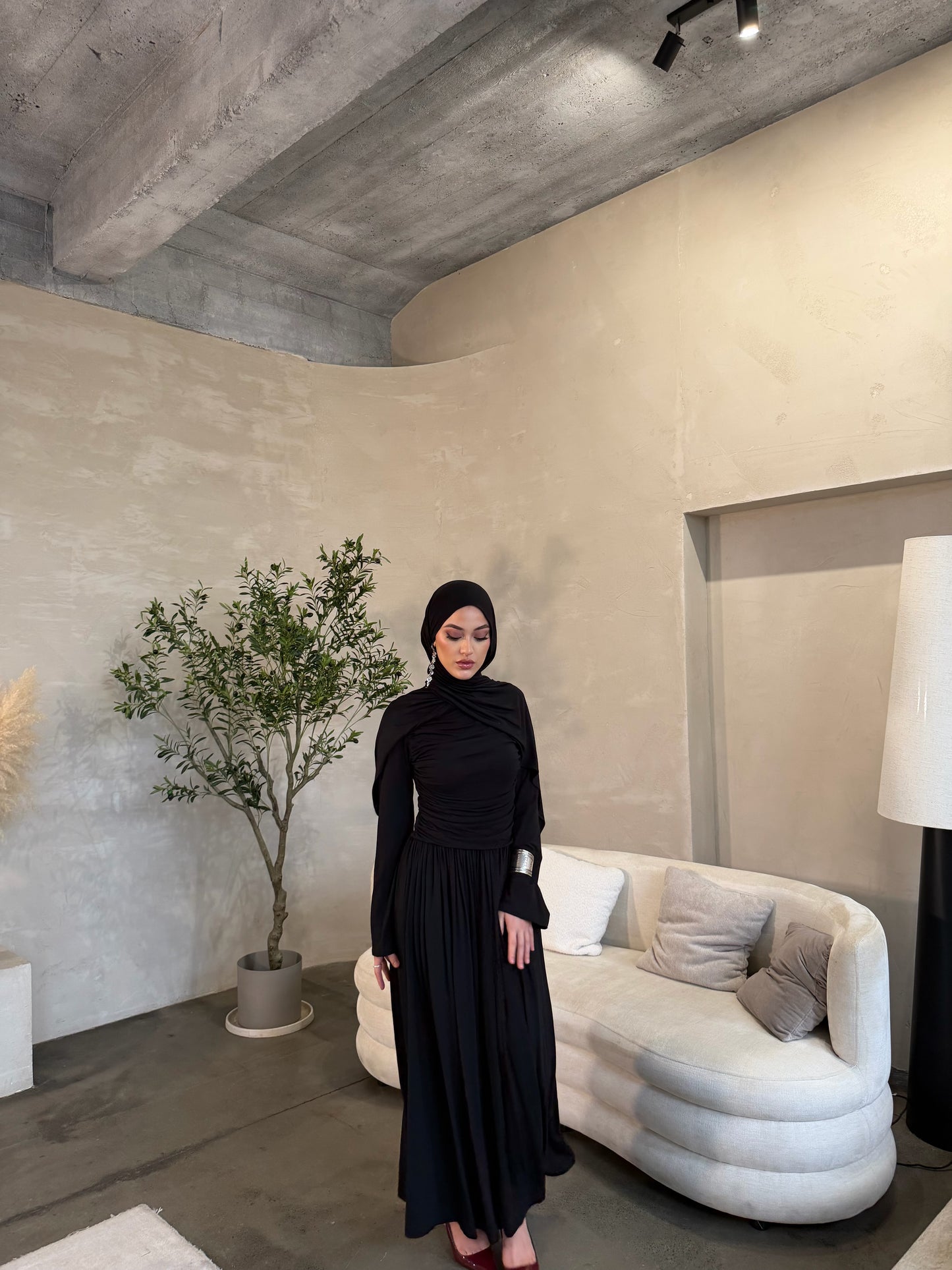 Sahar Maxikleid in schwarz