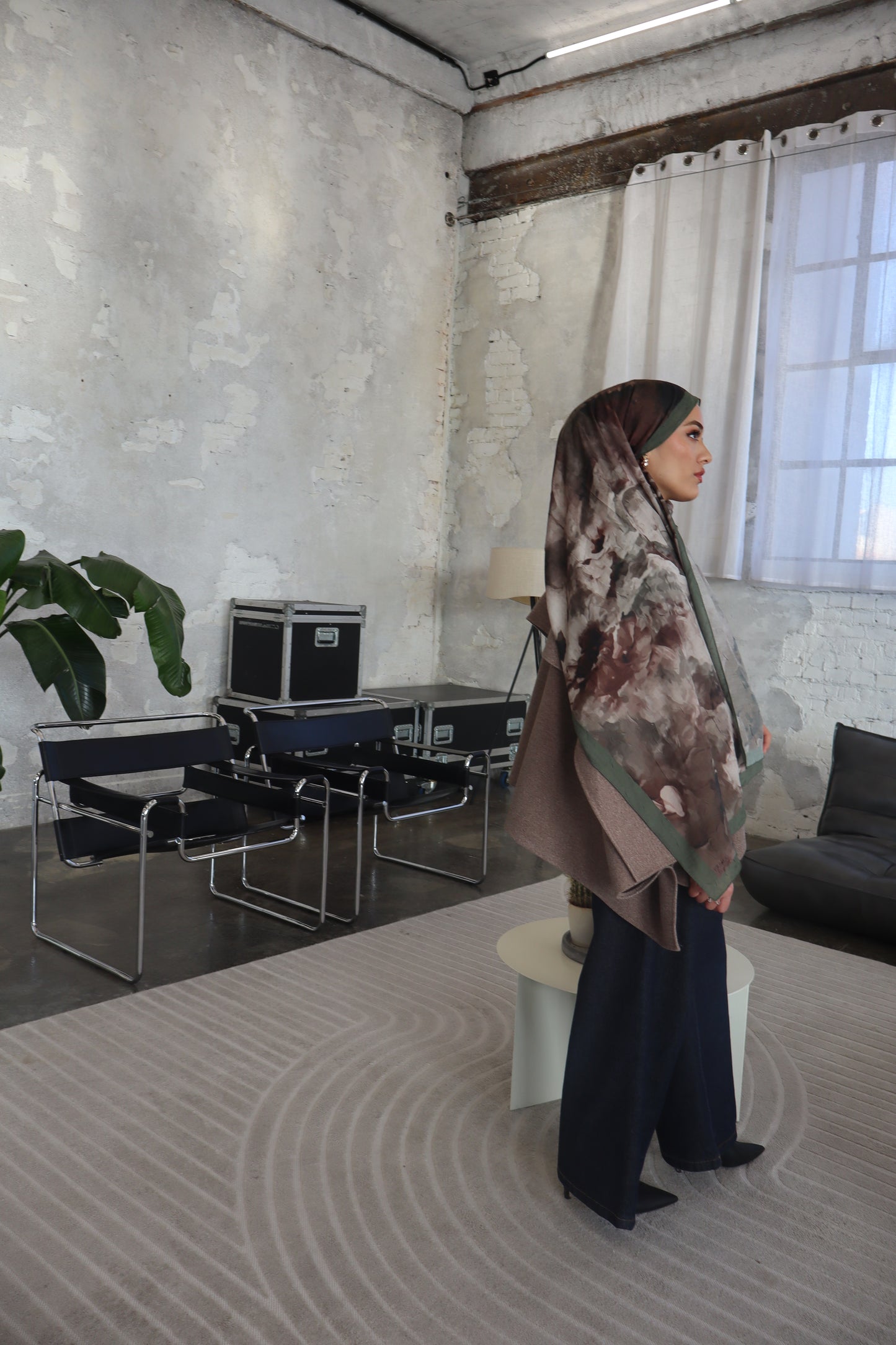 Sahra Hijab in braun-grün