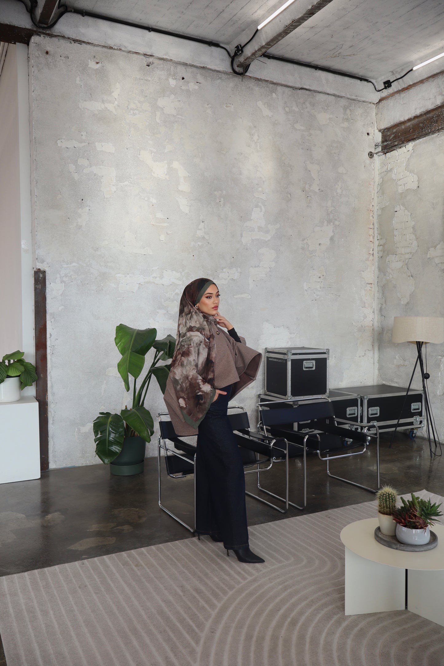 Sahra Hijab in braun-grün