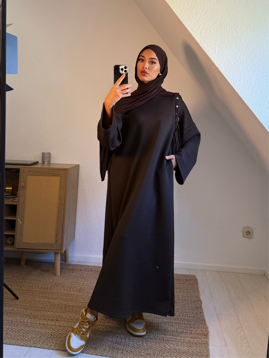 Sweater Maxikleid in braun