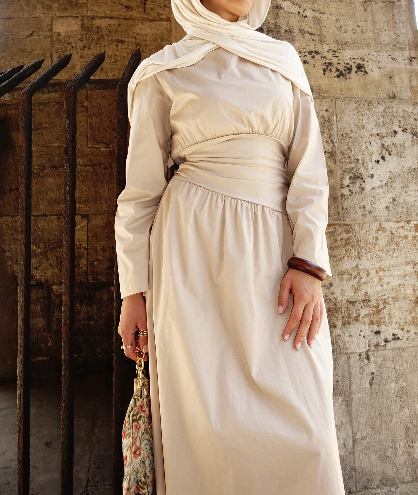 Aura Maxikleid in beige