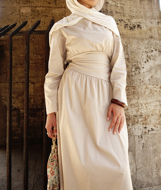 Aura Maxikleid in beige