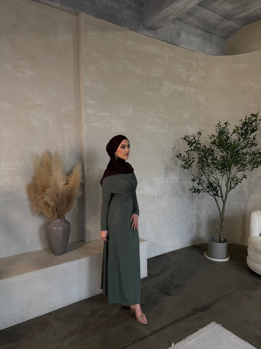 Zaya Maxikleid in olive