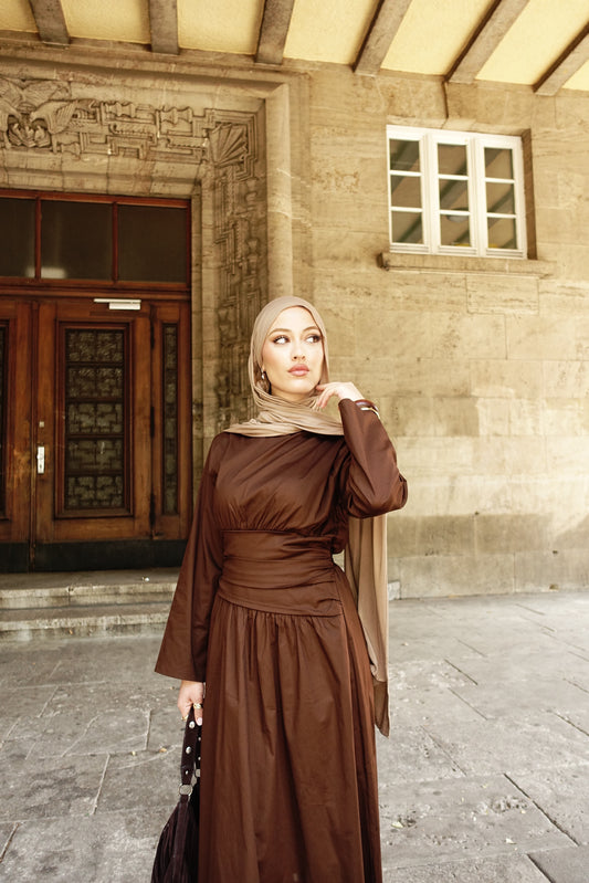 Aura Maxikleid in coffee