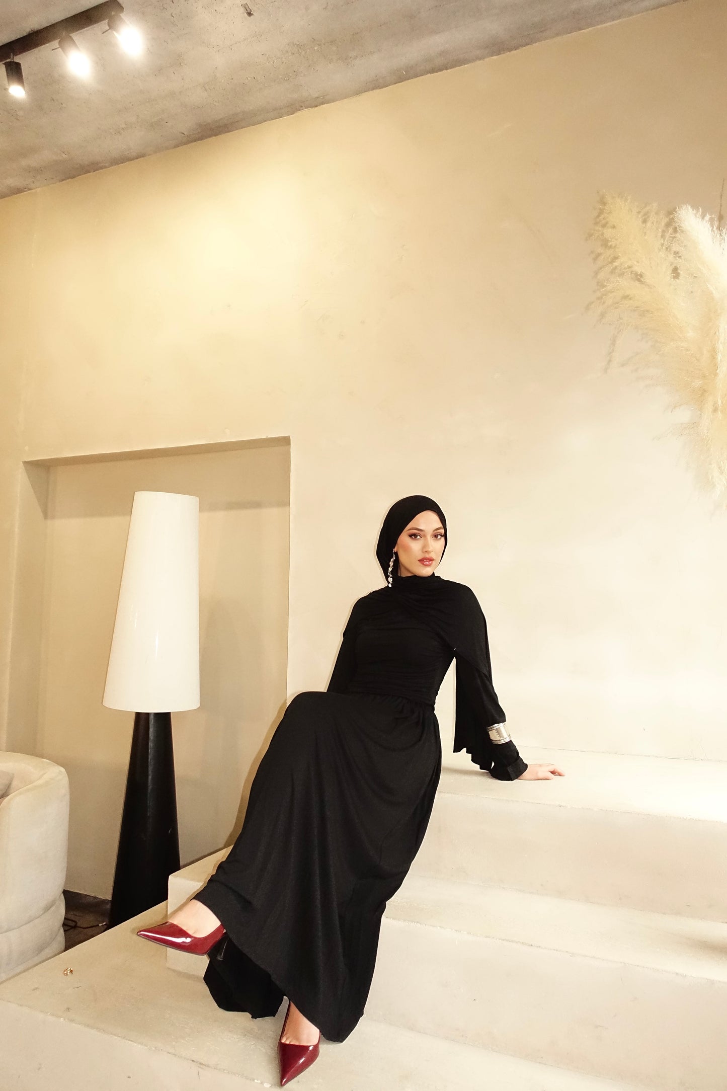Sahar Maxikleid in schwarz
