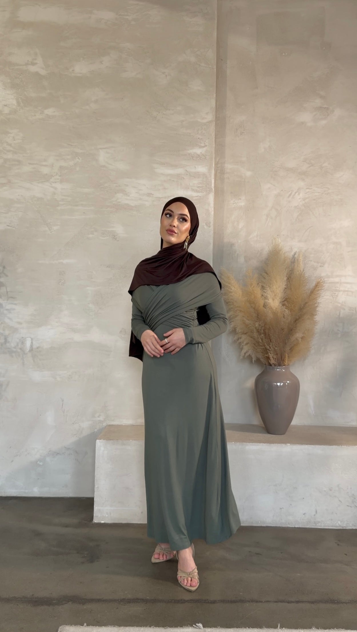 Zaya Maxikleid in olive