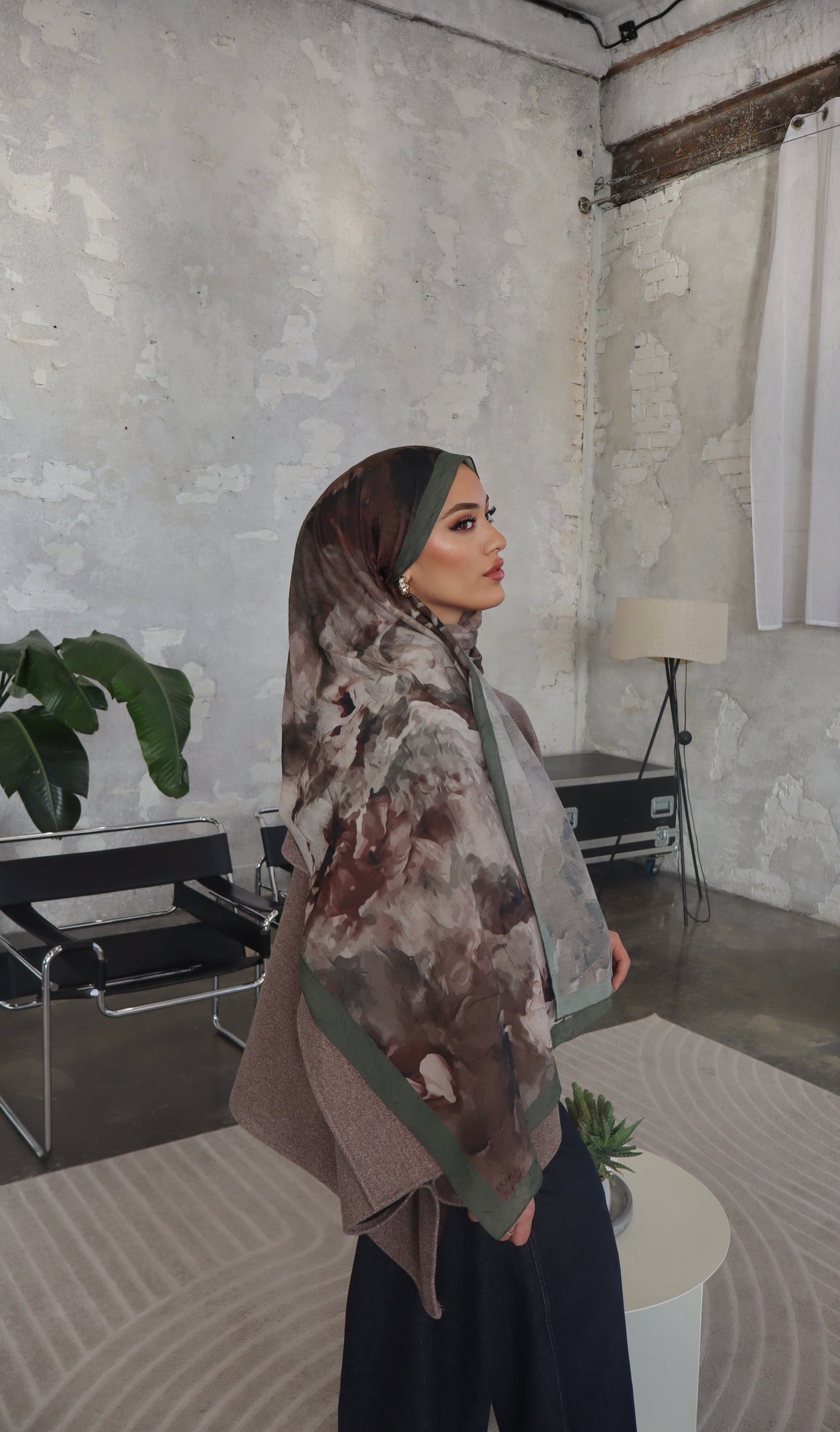 Sahra Hijab in braun-grün