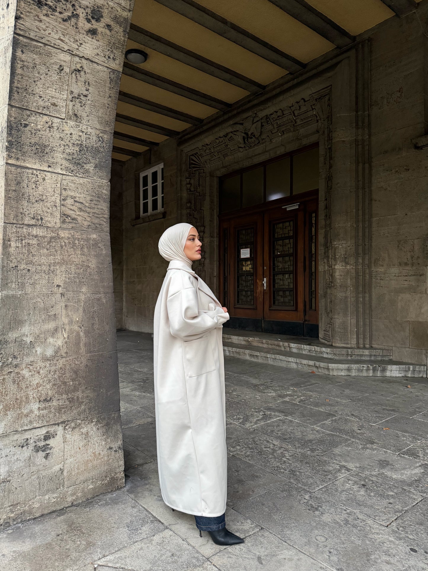 Maxi Mantel in creme